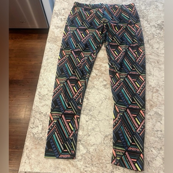 No Boundaries Neon Abstract print Leggings Large - Picture 2 of 8